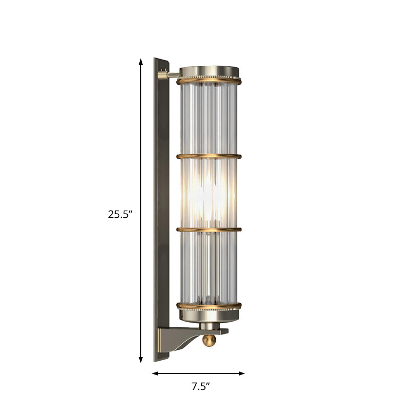 Contemporary Satin Nickel Wall Sconce with Crystal Pipe - Stylish Lighting for Living Room