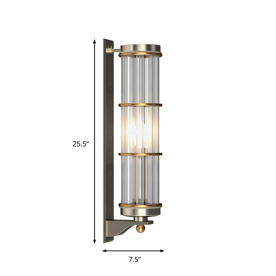 Contemporary Satin Nickel Wall Sconce with Crystal Pipe - Stylish Lighting for Living Room