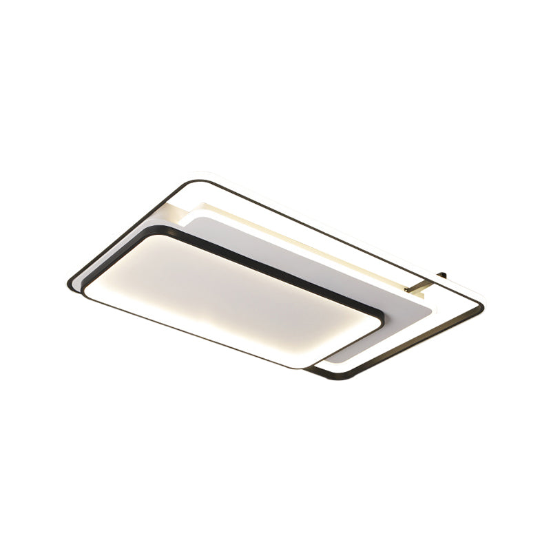 Modern Metal Rectangle/Square LED Ceiling Flush Mount in Warm/White Light, Various Sizes
