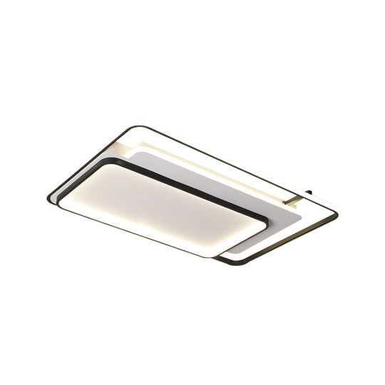 Modern Metal Rectangle/Square LED Ceiling Flush Mount in Warm/White Light, Various Sizes