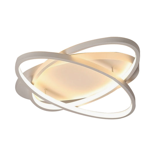 Contemporary LED Acrylic Flush Mount Ceiling Lamp - 21"/29.5"/34" Wide - Black/Brown - Warm/White Light