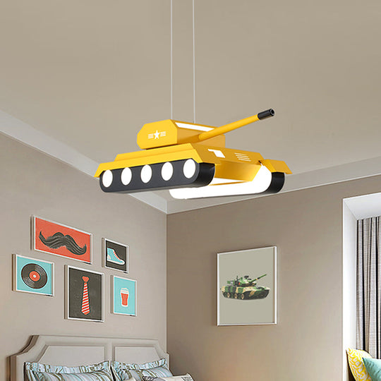 Colorful Tank Pendant LED Chandelier Light for Boys Bedroom
