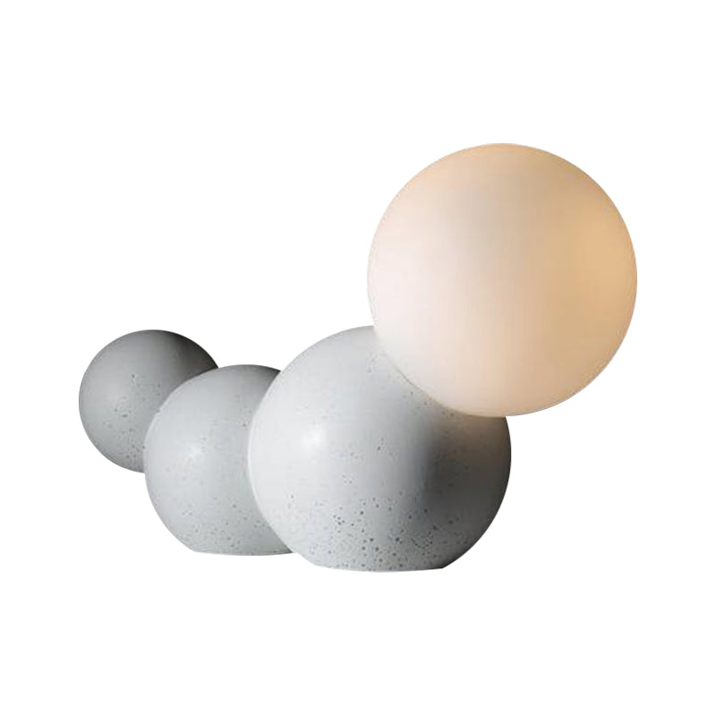 Kids' Caterpillar Cartoon Table Lamp - Cute Frosted Glass Reading Light in Grey/White/Blue