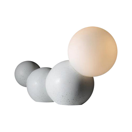 Kids' Caterpillar Cartoon Table Lamp - Cute Frosted Glass Reading Light in Grey/White/Blue