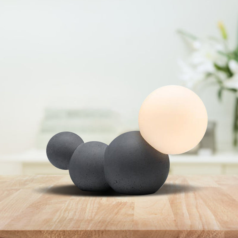 Kids' Caterpillar Cartoon Table Lamp - Cute Frosted Glass Reading Light in Grey/White/Blue