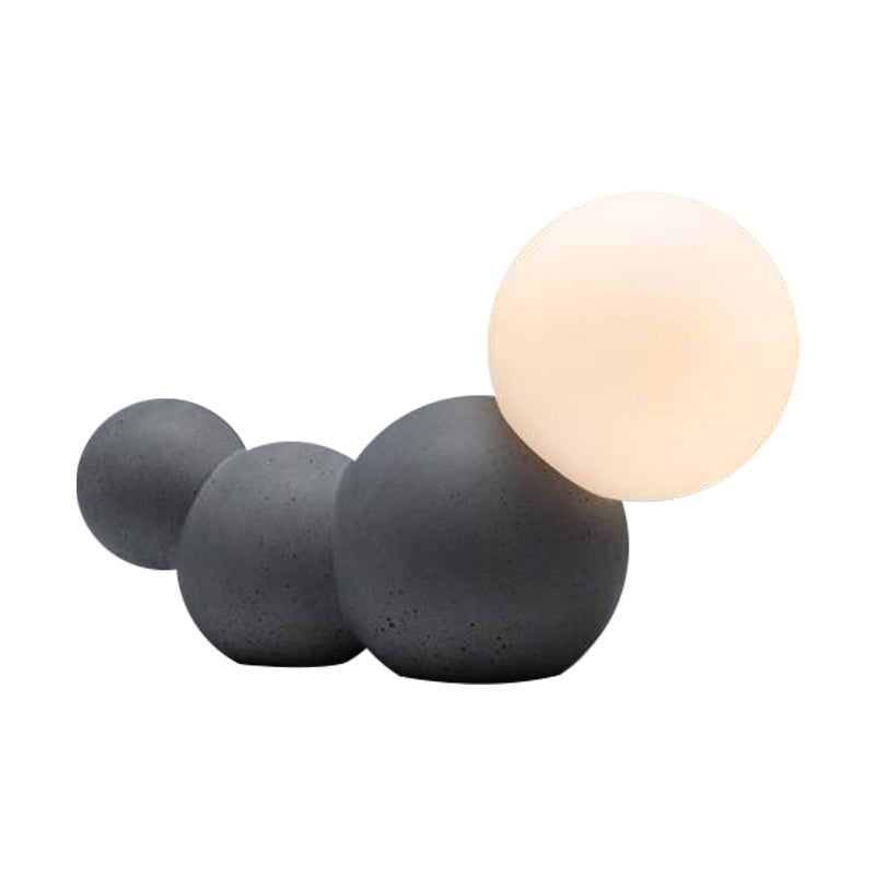 Kids' Caterpillar Cartoon Table Lamp - Cute Frosted Glass Reading Light in Grey/White/Blue