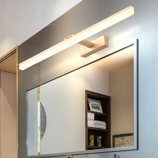 Linear LED Bathroom Vanity Sconce with Acrylic Diffuser - Simple Metal Design