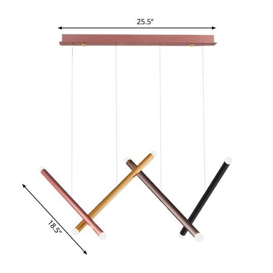 Giennah - Aluminum Rose Gold/Pink/Yellow LED Cylinder Pipe Ceiling Pendant Light