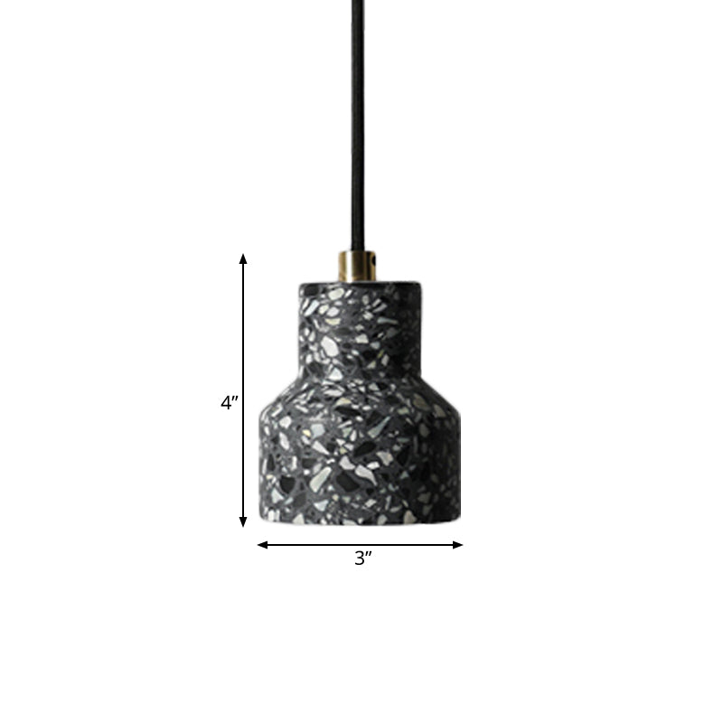 Alathfar - Cement Cement Bell Pendant Ceiling Light Simplicity 1 Light Black/White/Pink Hanging Ceiling Light
