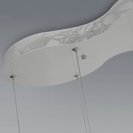 C-Shaped LED Pendant Lamp Kit - Minimalist Metal Design with Warm/White Light and Round/Linear Canopy