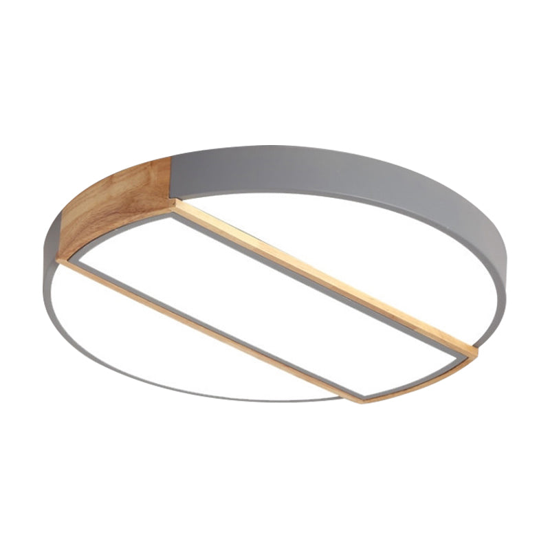 Nordic Circle LED Flush Mount Light - Acrylic Diffuser - 12"/16"/19.5" Width - LED Ceiling Lamp in Green/Grey/Pink/White for Baby Room