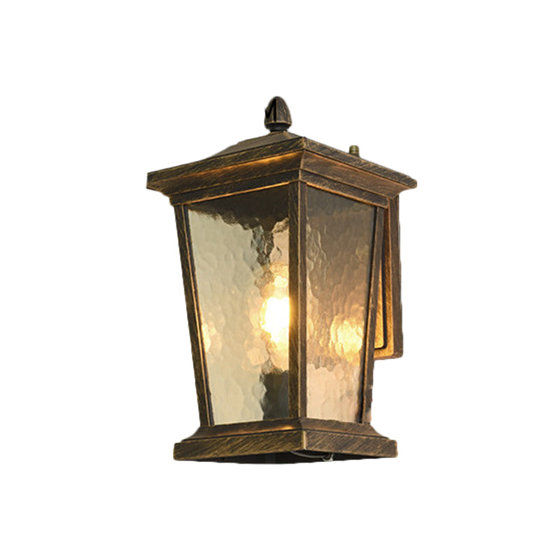 Traditional Wall Sconce with Pavilion Glass Shade in Black/Brass