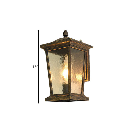 Traditional Wall Sconce with Pavilion Glass Shade in Black/Brass