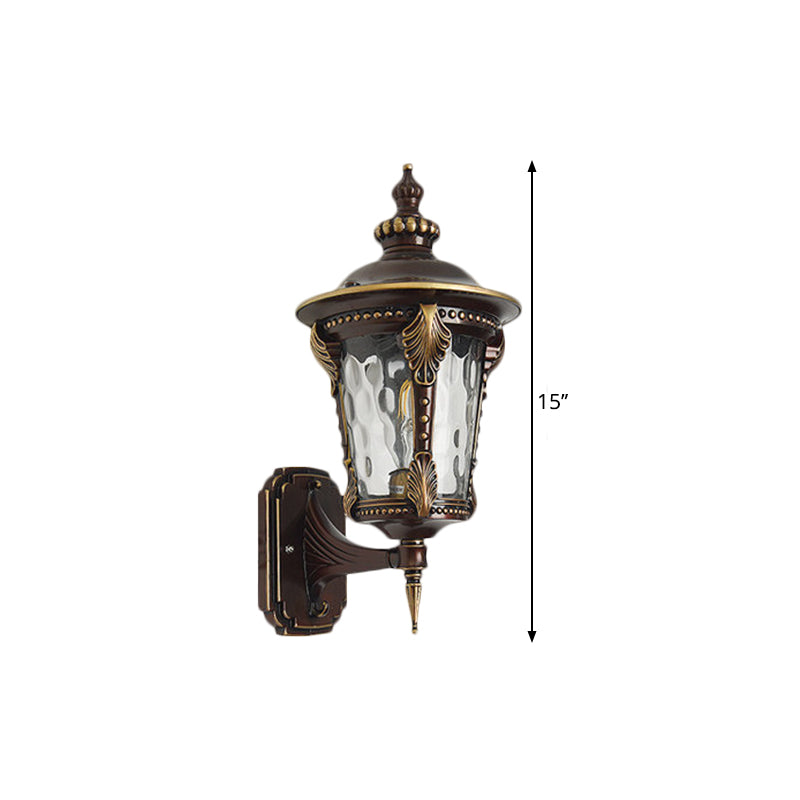 Vintage Style Copper Wall-mount Light with Dimpled Glass – 7"/8" Single Head Urn Wall Lighting
