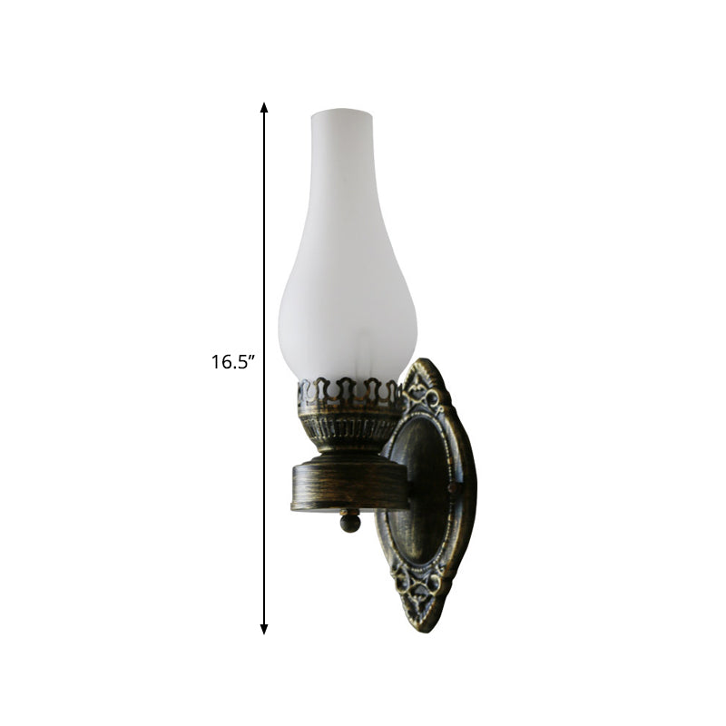 Head Vase Wall Lamp with Nautical Black Finish and Crackle Glass - Ideal for Wall Lighting