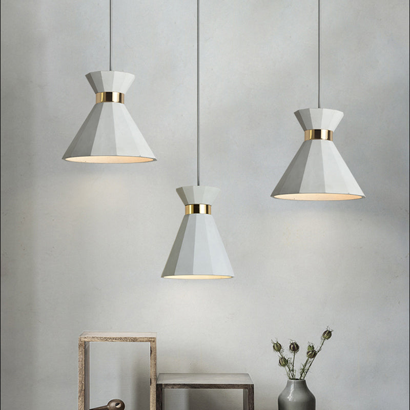 Modern Nordic Geometric Pendant Light - Grey Cement, 9"/10" Wide