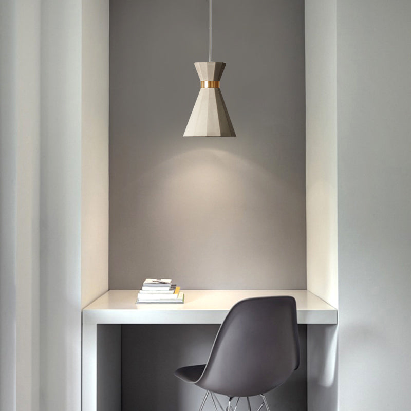 Modern Nordic Geometric Pendant Light - Grey Cement, 9"/10" Wide