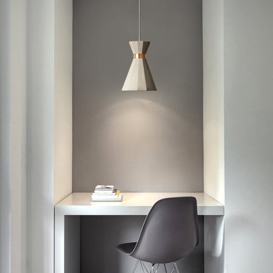Modern Nordic Geometric Pendant Light - Grey Cement, 9"/10" Wide