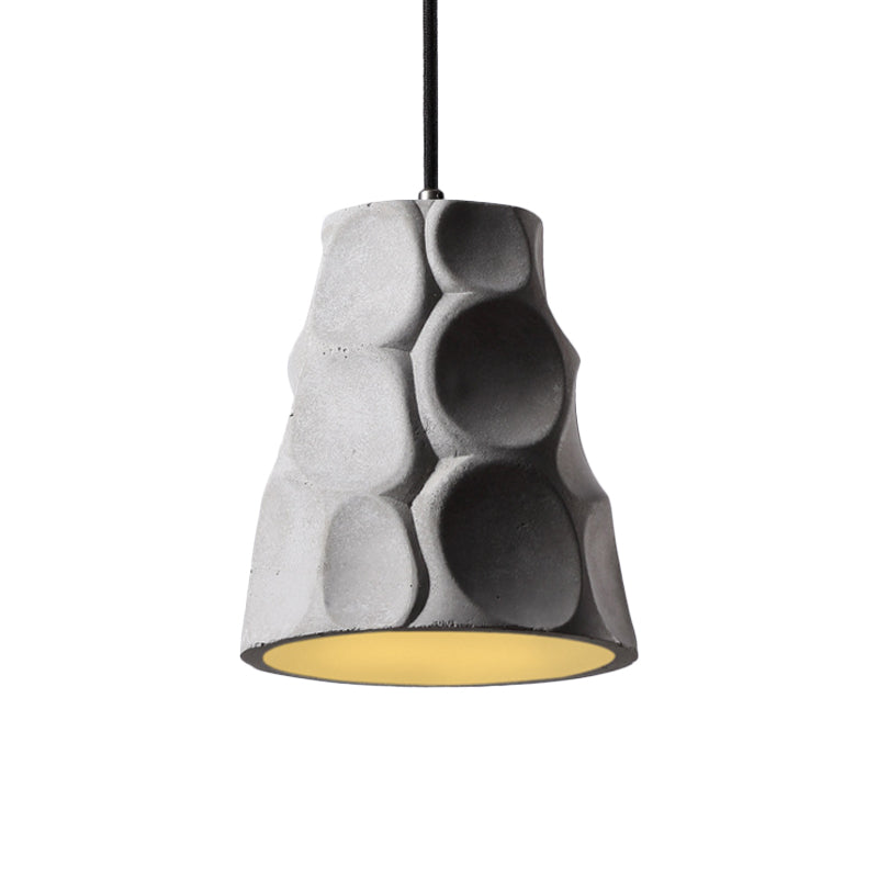 Nordic Style Grey Concrete Pendant Light with Cone Shade