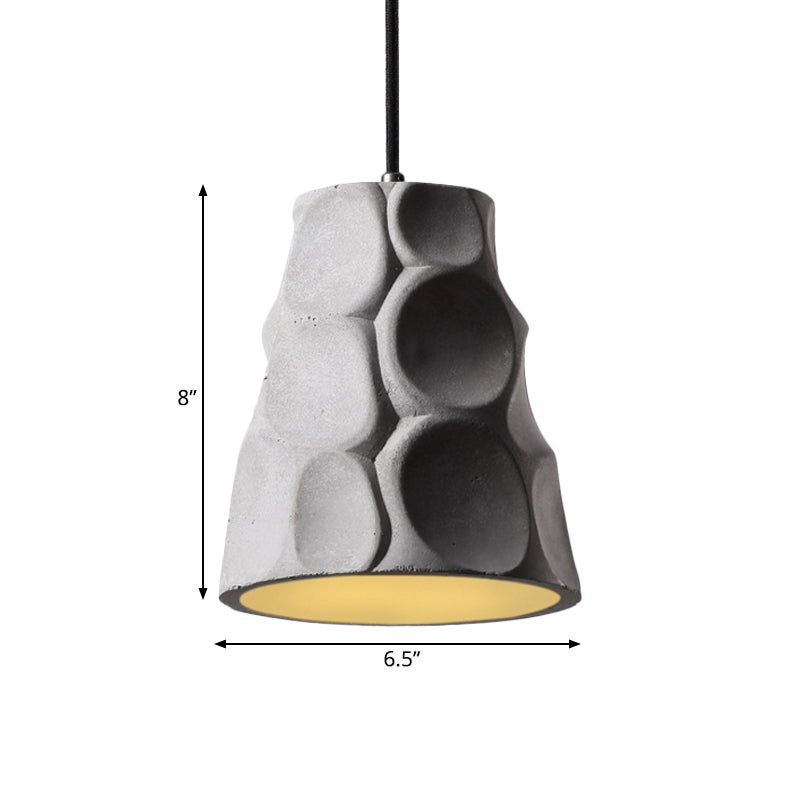 Nordic Style Grey Concrete Pendant Light with Cone Shade