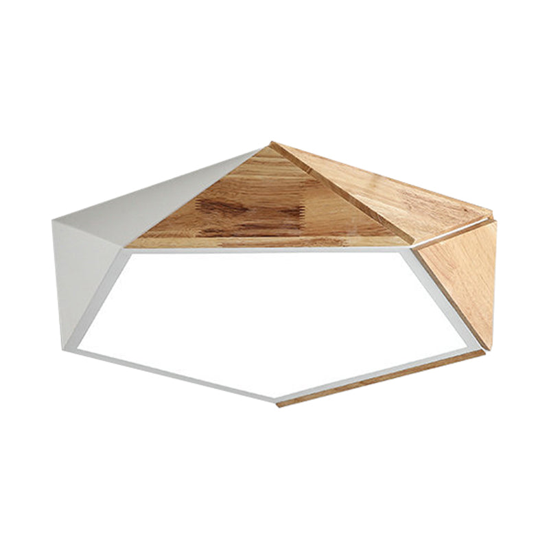 Contemporary Geometric Flush Mount LED Lamp: White/Black Ceiling Light for Living Room (Warm/White) - 16.5"/20.5" Wide