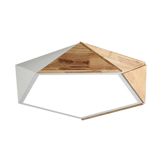 Contemporary Geometric Flush Mount LED Lamp: White/Black Ceiling Light for Living Room (Warm/White) - 16.5"/20.5" Wide