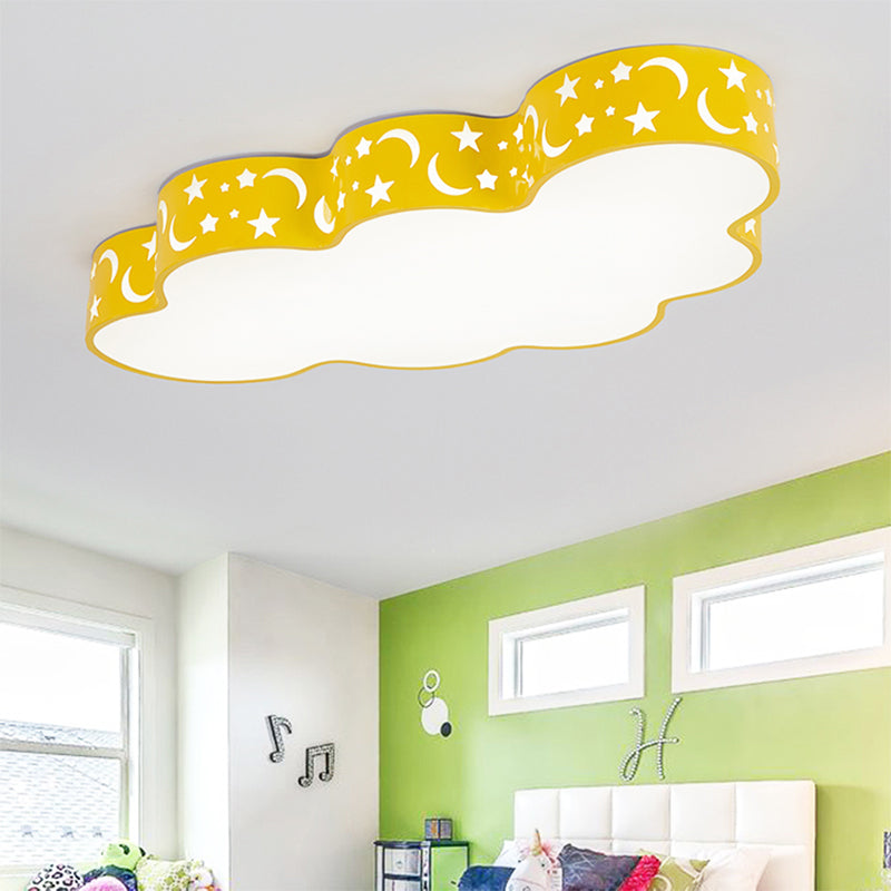 Starry Cloud Acrylic Kids Ceiling Lamp - Modern Flush Mount for Child's Bedroom