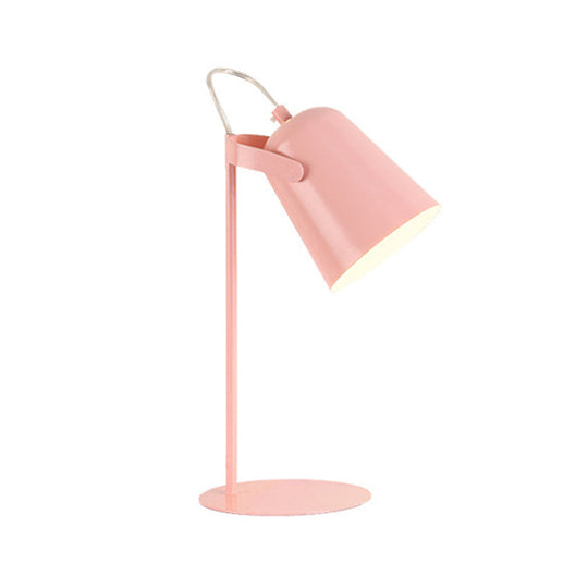 Adjustable Macaron-Style Metallic Desk Lamp, Barre Shade, 1-Light, Black/Grey – Perfect for Bedroom, Standing Desk