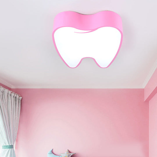 Little Tooth Kids Bedroom Ceiling Lamp - Acrylic Modern Flush Mount Light