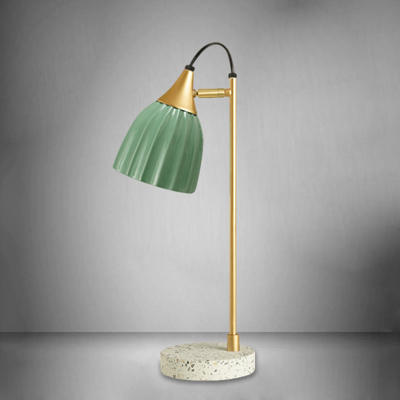 Kids Style Porcelain Dome Desk Lamp – 1 Light Night Lighting with Adjustable Joint in Pink/Blue/Green