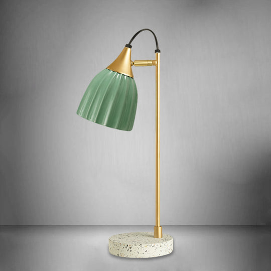 Kids Style Porcelain Dome Desk Lamp – 1 Light Night Lighting with Adjustable Joint in Pink/Blue/Green