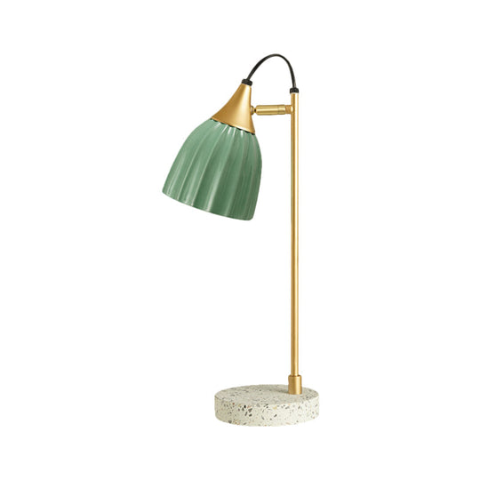 Kids Style Porcelain Dome Desk Lamp – 1 Light Night Lighting with Adjustable Joint in Pink/Blue/Green
