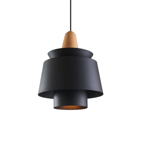 Modern Black/White Pendant Light for Dining Room with Metal Shade