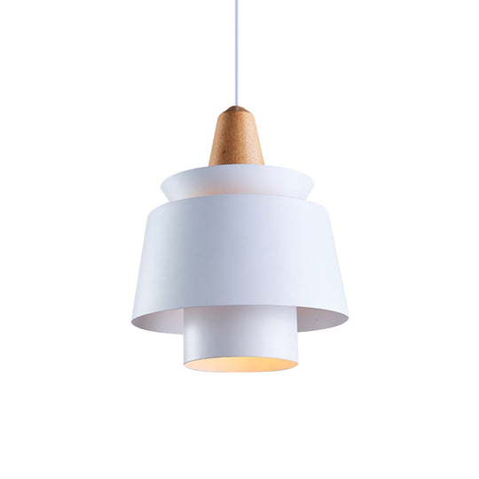 Modern Black/White Pendant Light for Dining Room with Metal Shade