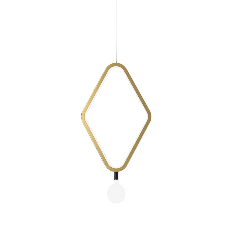 Gold Rhombus Pendant Light - Simplicity & Style in Warm/White Light with Exposed Bulb Design