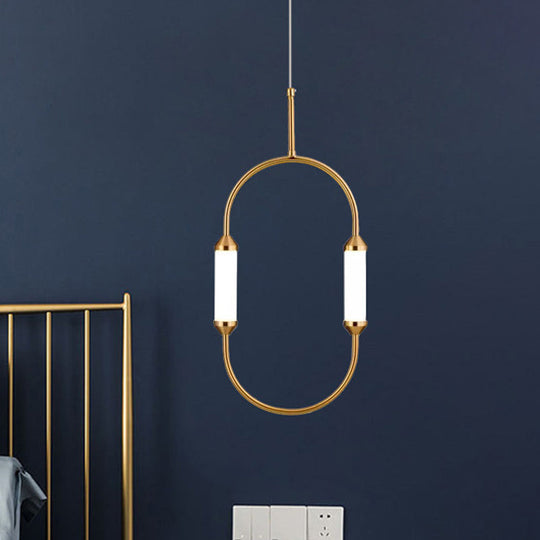 LED Gold Pendant Light with Acrylic Shade – Sleek Metal Hanging Fixture