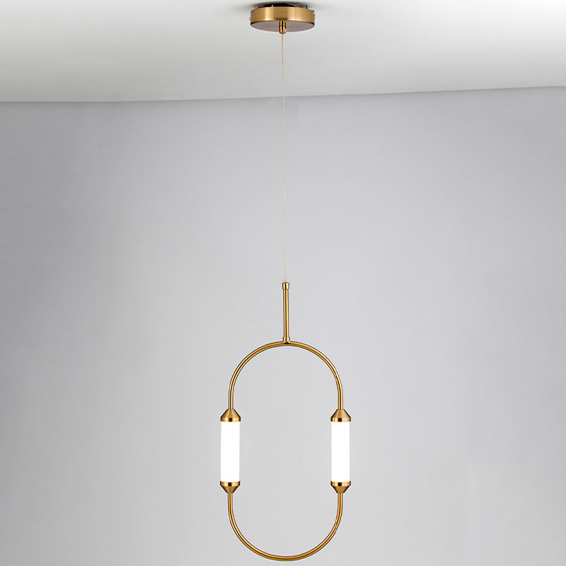 LED Gold Pendant Light with Acrylic Shade – Sleek Metal Hanging Fixture