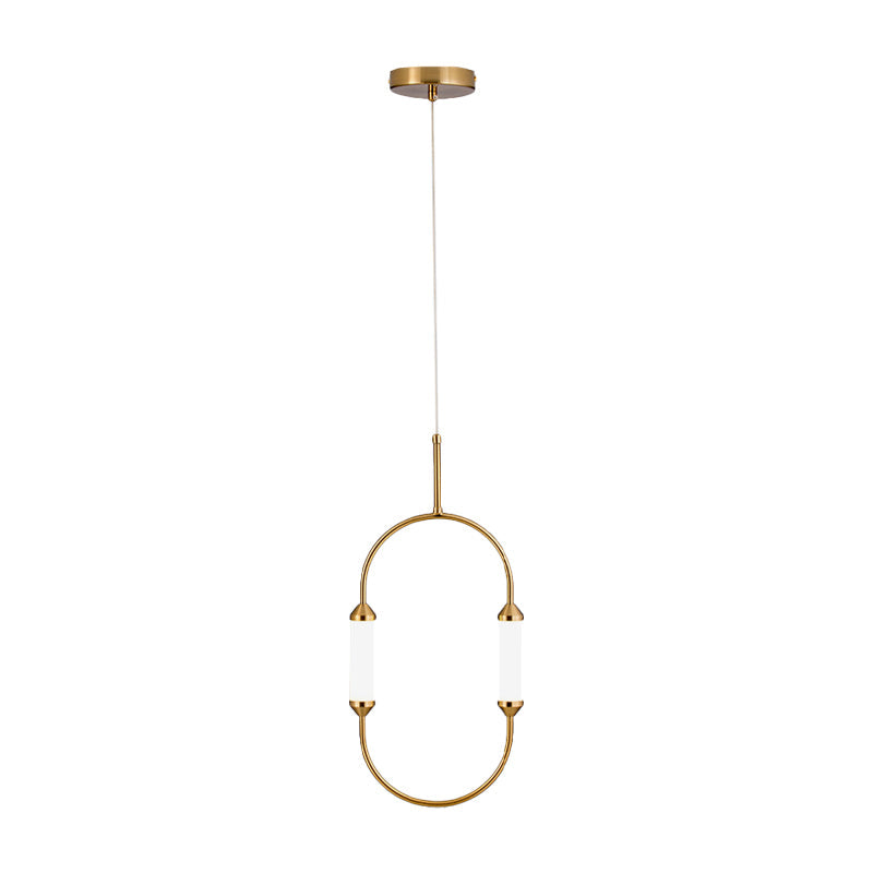 LED Gold Pendant Light with Acrylic Shade – Sleek Metal Hanging Fixture