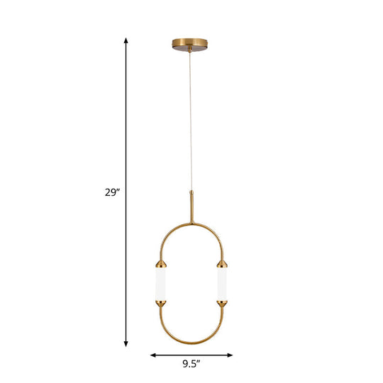LED Gold Pendant Light with Acrylic Shade – Sleek Metal Hanging Fixture