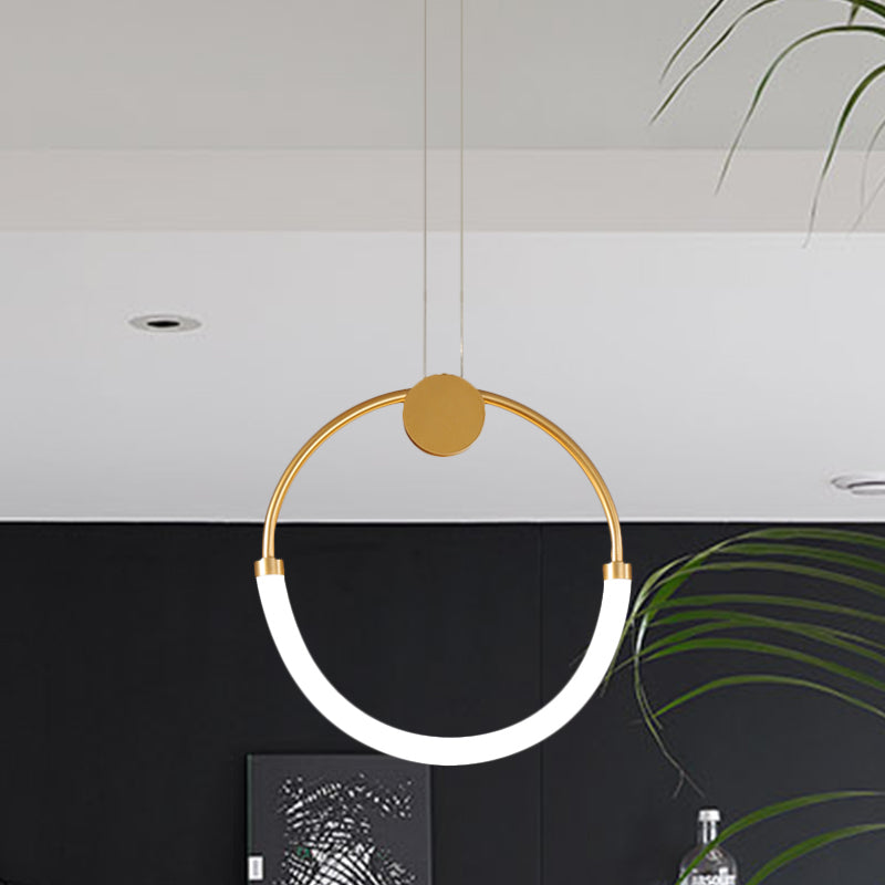 Nordic Circular Chandelier Lamp: Acrylic, 1/3 Gold Bulbs, Warm/White Pendant Lighting Fixture
