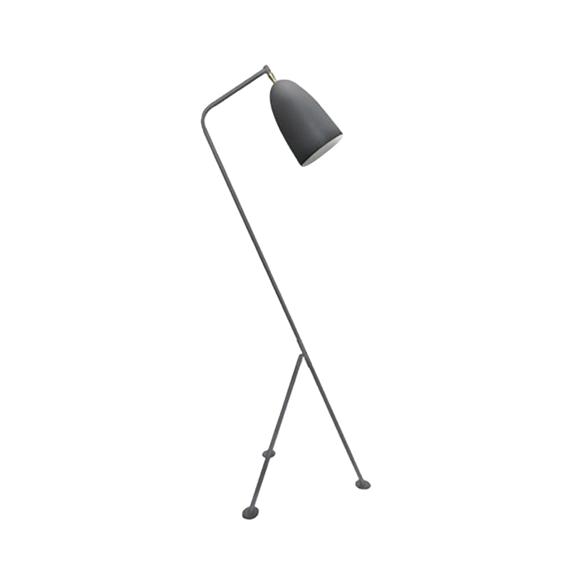 Modern Tripod Floor Lamp with Bell Shade - Metallic Design, 1 Light - Black/White - Perfect for Bedroom