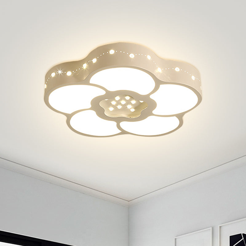 Chrome Crystal LED Ceiling Light Fixture with Simplicity Flower/Moon Design