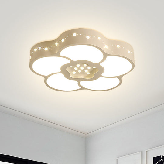 Chrome Crystal LED Ceiling Light Fixture with Simplicity Flower/Moon Design