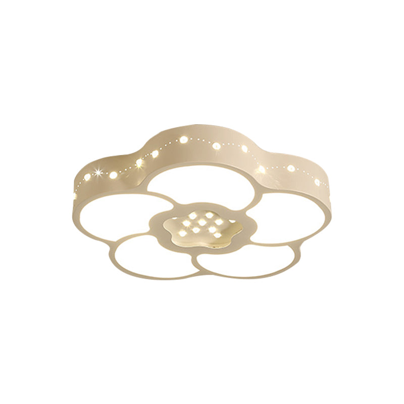 Chrome Crystal LED Ceiling Light Fixture with Simplicity Flower/Moon Design