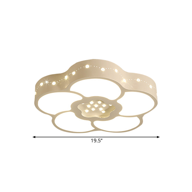 Chrome Crystal LED Ceiling Light Fixture with Simplicity Flower/Moon Design