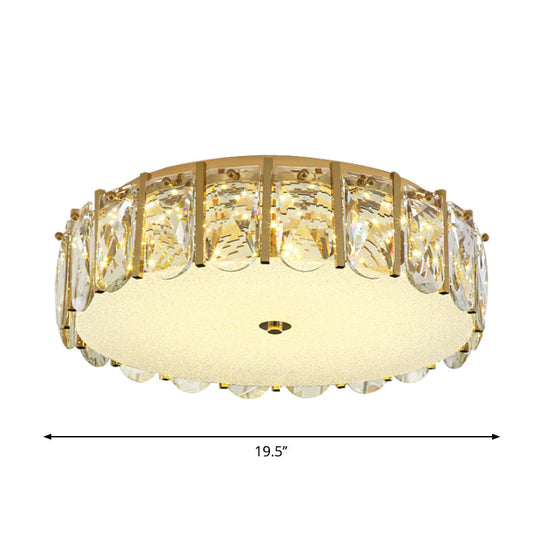 Modern Crystal Flush Mount LED Ceiling Light for Bedrooms with Stainless-Steel Finish