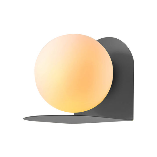 Nordic Style White Globe Wall Light with Frosted Glass for Study Room & Child Bedroom