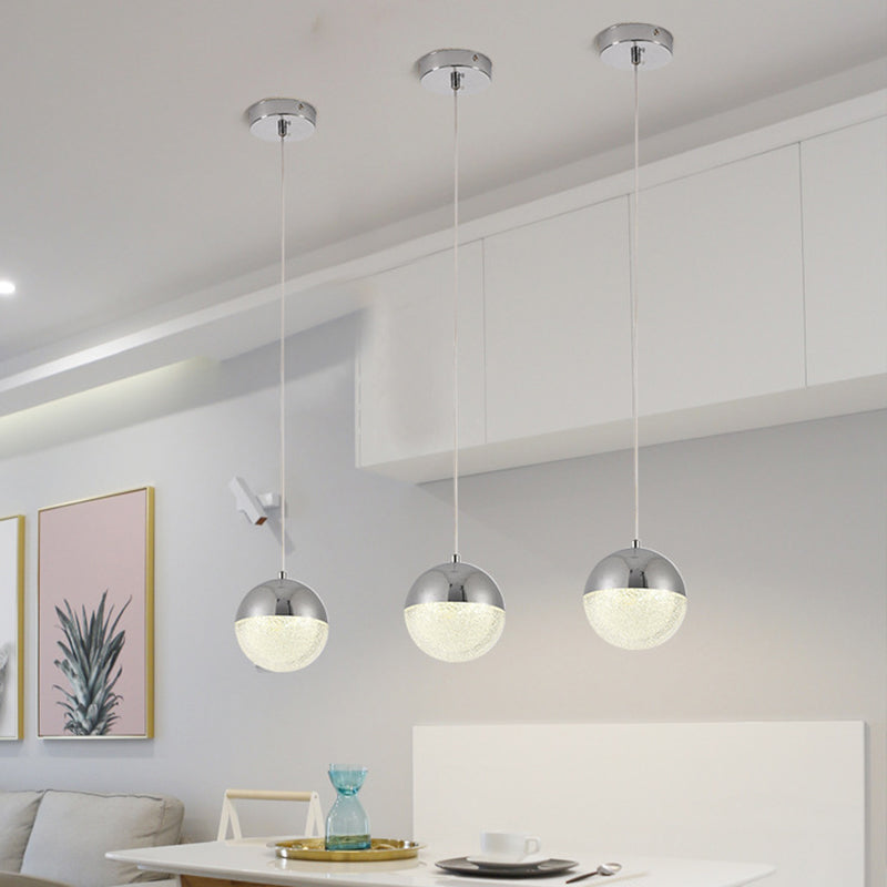 Modern LED Crystal Pendant Light with Chrome/Gold Finish- Perfect for Dining Room