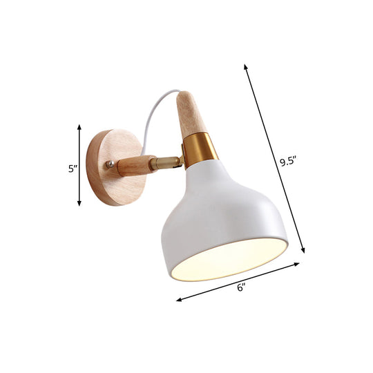 Adjustable Nordic Wall Sconce with Metal Torch Design for Bedside Lighting