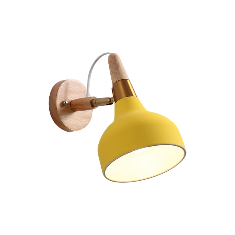 Adjustable Nordic Wall Sconce with Metal Torch Design for Bedside Lighting